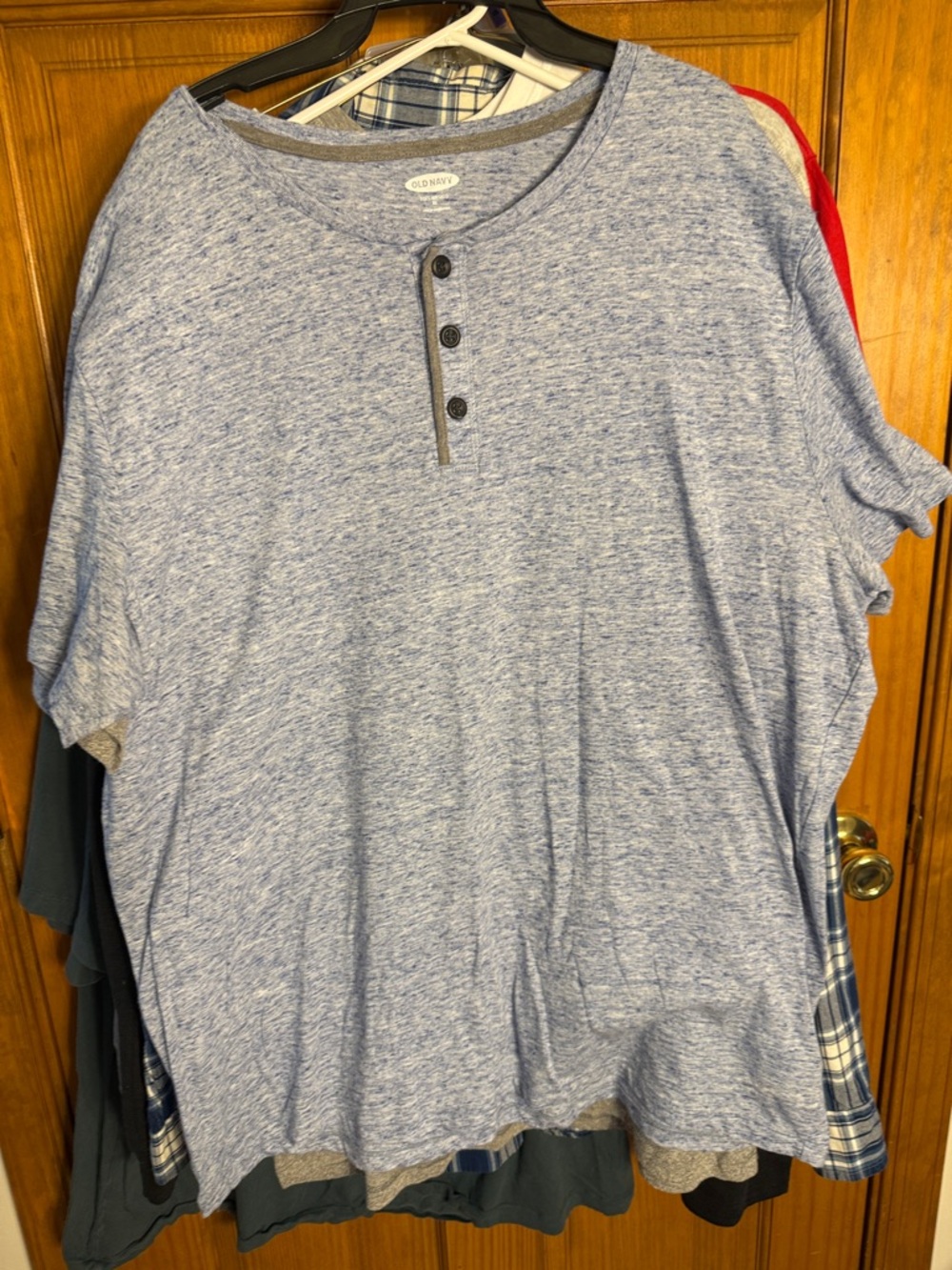 Old Navy Light Heather Blue Henley Shirt